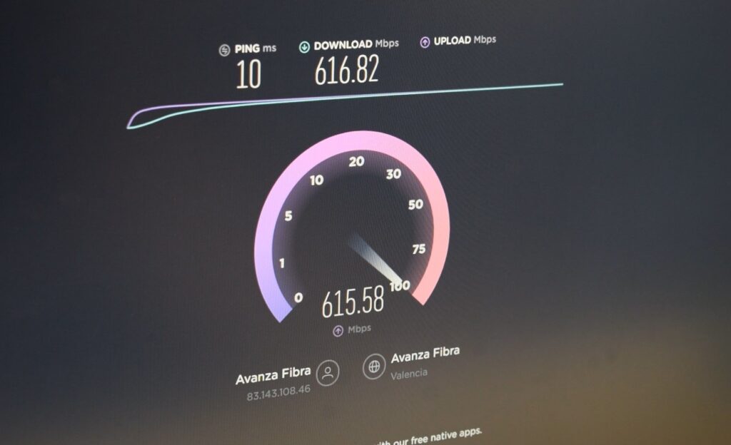 test de velocidad internet Avanza Fibra